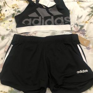 Adidas set, adidas sports bra and shorts